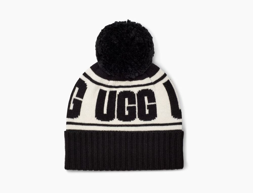 Ugg Beanies Canada - Ugg Women's Knit Logo Stadium Black